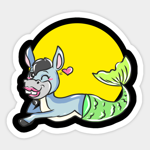 Sweet donkey kids comic donkey mule draft animal Muli Sticker by KK-Royal